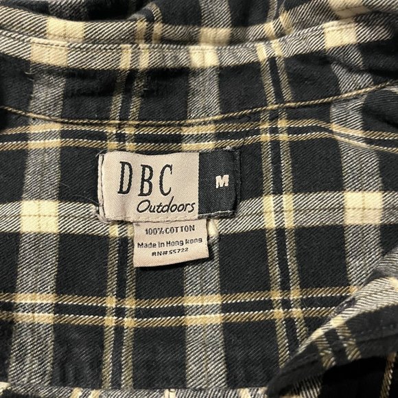 DBC Outdoors Mens‎ Black Plaid Long Sleeve Shirt Size M - Picture 3 of 3